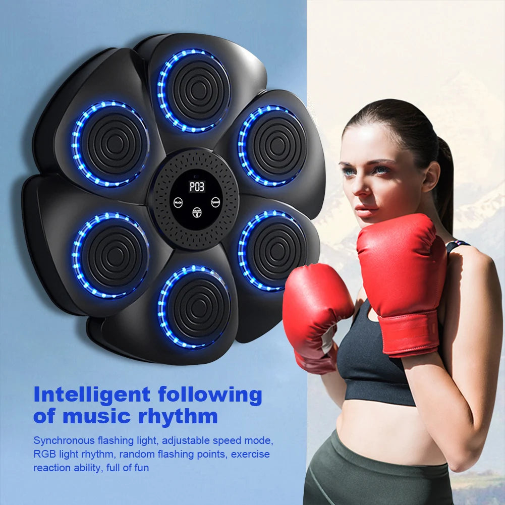 Smart Music Boxing Machine Bluetooth Boxing Reaction Wall Target Muay Thai Training Sandbag RGB Light Punching Equipment ﻿