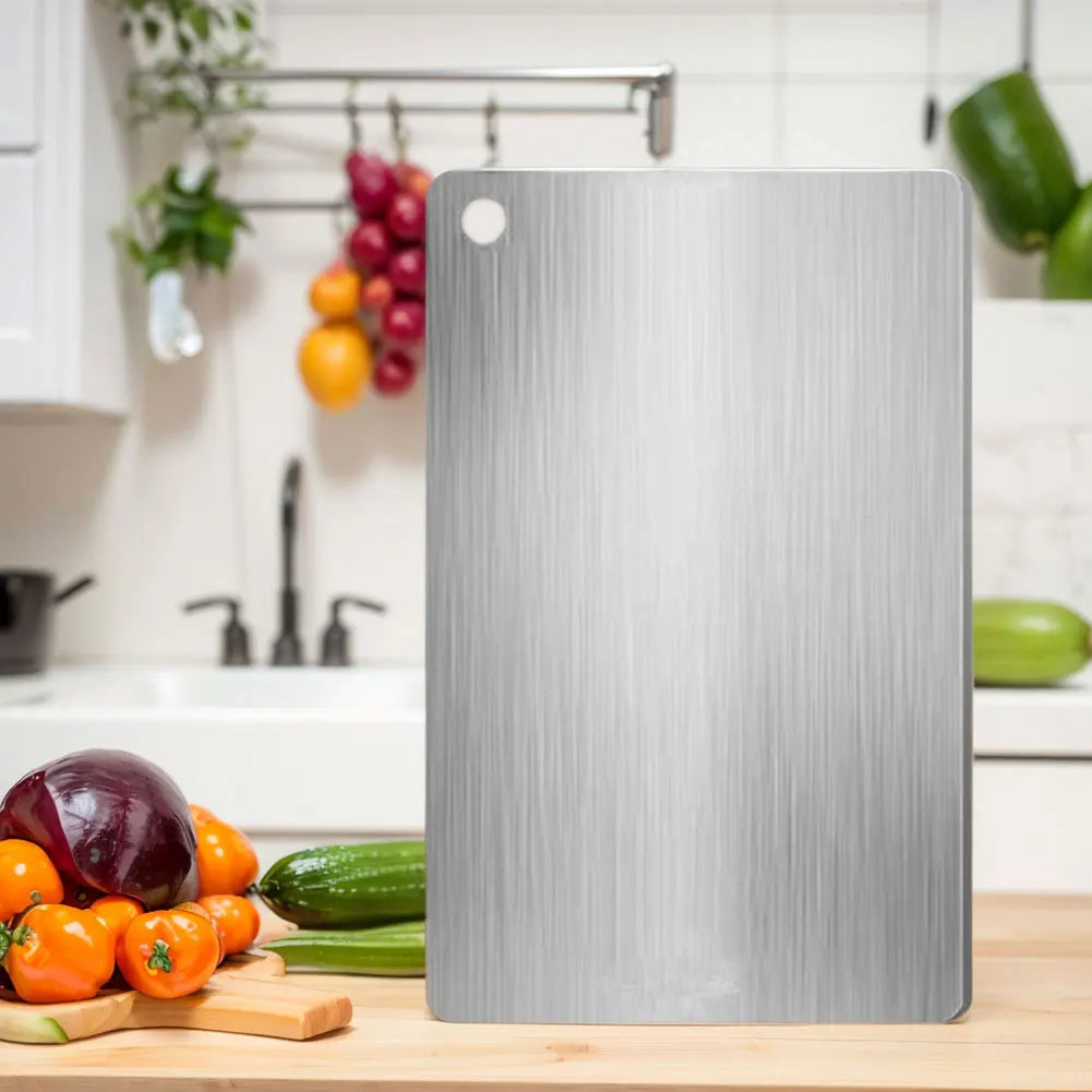 Titanium Cutting Boards for Kitchen, Stainless Steel Cutting Board, 304 Stainless Steel Double-Sided Food Grade Cutting Board
