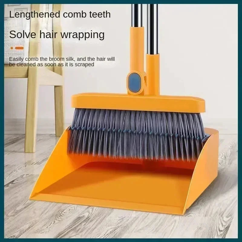 Rotatable Household folding broom broom dustpan set Soft brush whisk broom strip non-stick hair sweeping cleaning and scraping