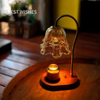 Candle Warmer Lamp with Timer&Adjustable Brightness- Wooden Base Wax Melter for Home, Office, Aromatherapy & Decorative Lighting
