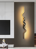 Wall Sconce Black LED Wall Lamp 80/100CM Long Strip Irregular Light Bedroom Bedside Lights Decorative Background Home Decor