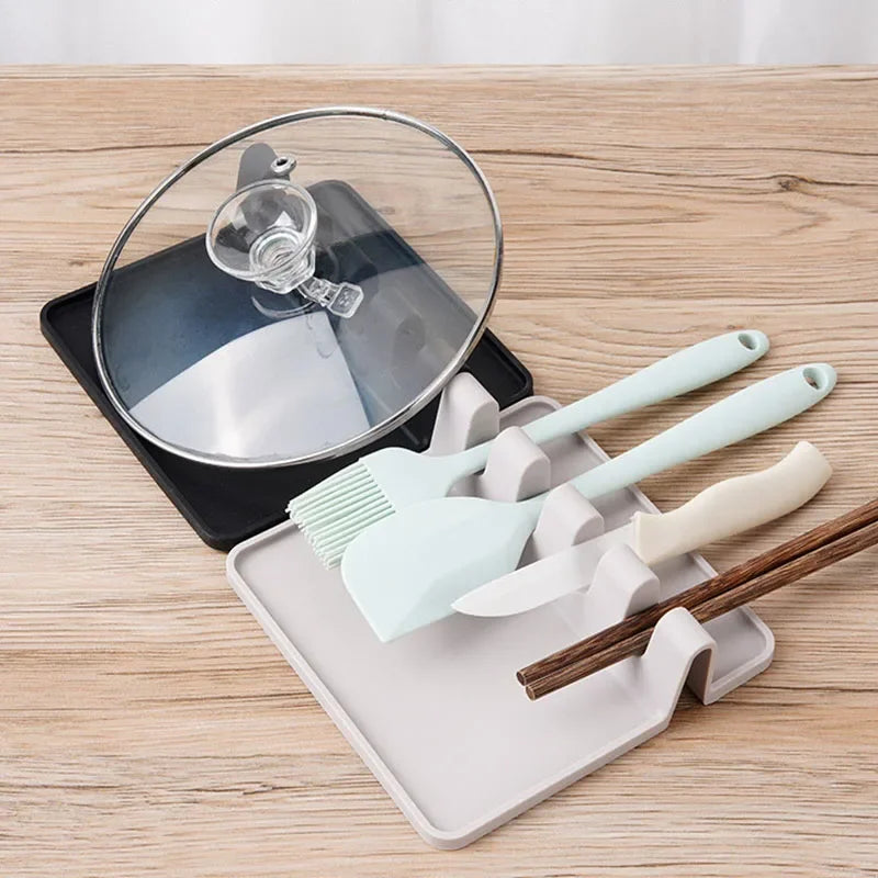 Silicone Tableware Drying Kitchen Utensil Rack Rest Holders Fork Spatula Multifunctional Shelf Organizer Non-Slip Storage Pad
