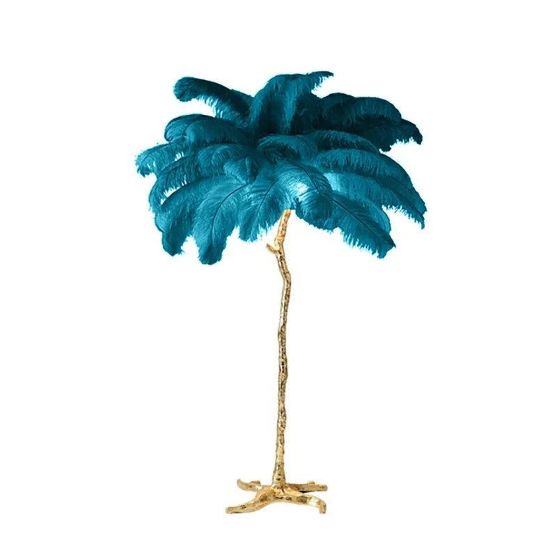 Living Room Sofa Side Floor Lamp Nordic Creative Ostrich Feather Standing Floor Light Home Decor Indoor Bedroom Bedside Fixture