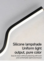 Wall Sconce Black LED Wall Lamp 80/100CM Long Strip Irregular Light Bedroom Bedside Lights Decorative Background Home Decor