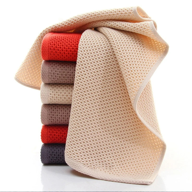 New 100% Cotton Dishcloth Ultra Soft Absorbent Kitchen Towel Household Cleaning Cloth Wash Cloth Kitchen Accessories