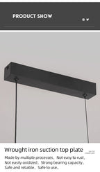 Contemporary Dining Room Pendant Light Sleek LED Arc Hanging Lamp Adjustable Brightness Energy Efficient Ideal for Kitchen Resta