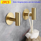 1/2PCS Adhesive Wall Hook Stainless Steel Robe Sticker Hooks Towel Coat Key Pants Hangers Bathroom Kitchen Storage Accessories