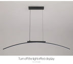 Contemporary Dining Room Pendant Light Sleek LED Arc Hanging Lamp Adjustable Brightness Energy Efficient Ideal for Kitchen Resta