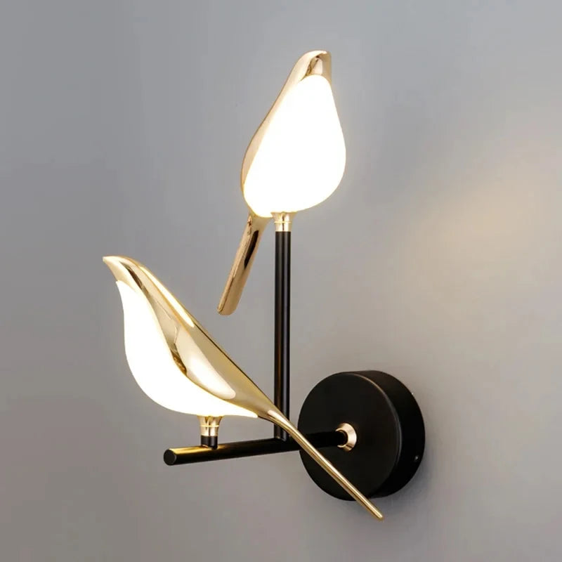 Nordic Golden Bird LED Wall Lights Parlor Bar Creative Wall Lamps Novelty Sconces Bedroom Bedside Lamp Living Room Decoration