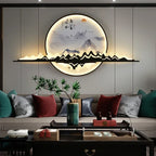 TINNY Modern Wall Picture Light LED Chinese Creative Circular Landscape Mural Sconce Lamp For Home Living Bedroom Study