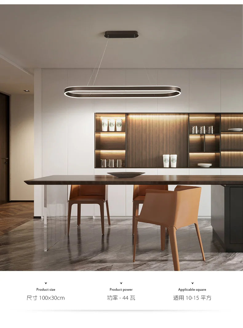 Nordic LED Restaurant Chandelier Ring Aluminum Chandelier Suitable For Kitchen Restaurant Hanging Chandelier Lustre Lighting