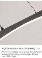 Contemporary Dining Room Pendant Light Sleek LED Arc Hanging Lamp Adjustable Brightness Energy Efficient Ideal for Kitchen Resta