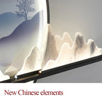 TINNY Modern Wall Picture Light LED Chinese Creative Circular Landscape Mural Sconce Lamp For Home Living Bedroom Study