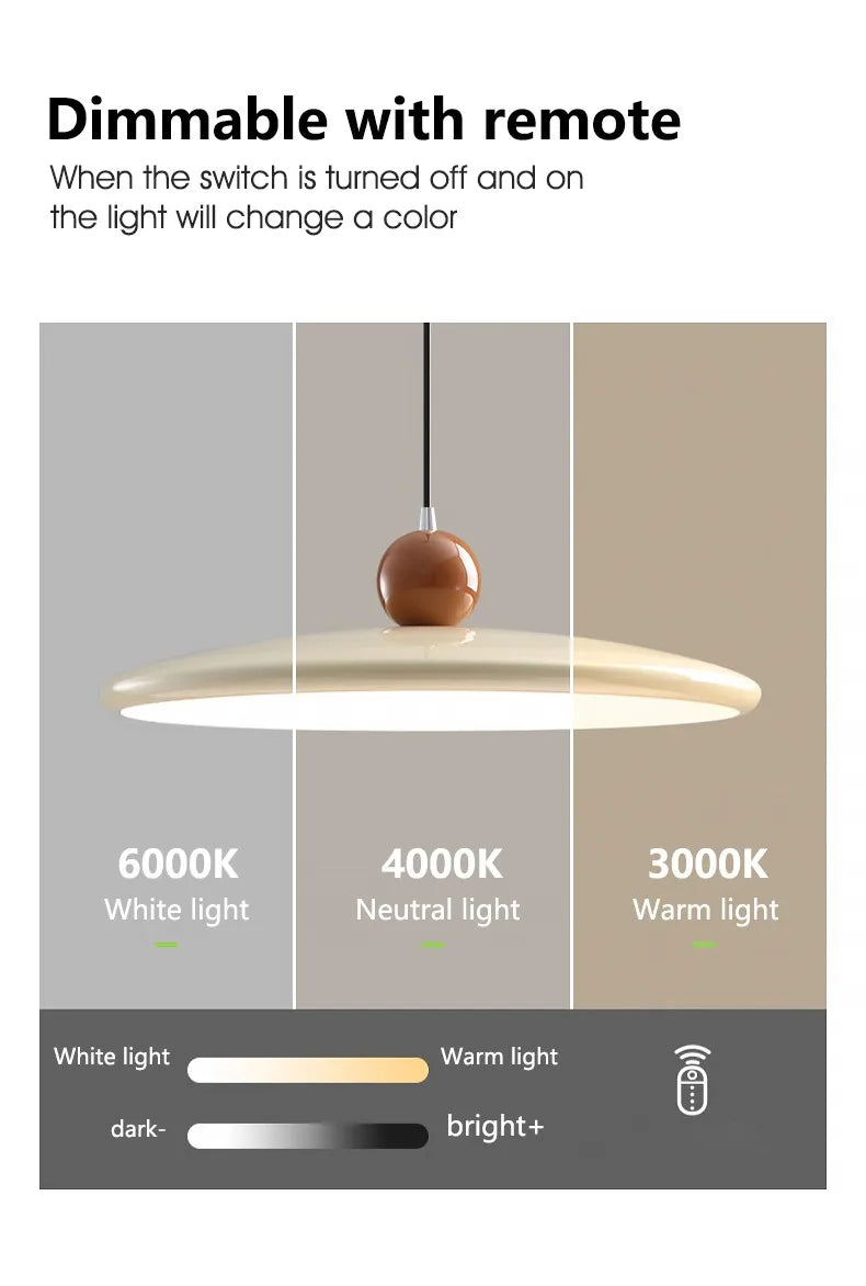 Restaurant chandelier Nordic cream style UFO bar island table light modern simple  French dining table dining room lamps