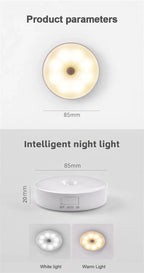 LED Smart Human Body Sensor Night Lamp Emergency Automatic Lighting USB Charging Wireless Magentic Suction Use Night Light