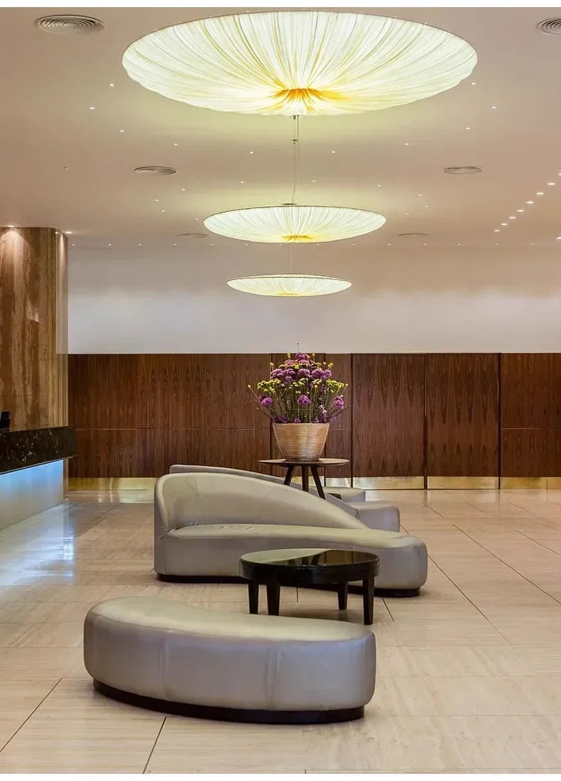 Japanese Wabi Sabi Cloth Pendant Light Bar Living Room B&B Bedroom Nordic Ceiling Chandelier Lighting Decor Lustre Hanging Lamps