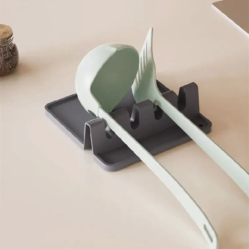 Silicone Tableware Drying Kitchen Utensil Rack Rest Holders Fork Spatula Multifunctional Shelf Organizer Non-Slip Storage Pad