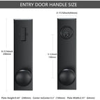 Matte Black Front Door Handle Entry Knobs Single Cylinder Deadbolt Reversible Installation Durable Easy DIY Secure Home