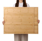 Premium Extra Large Bamboo Cutting Board and Stovetop Cover, Stove Top Cover Chopping Board with Detachable Legs and Juice Groove, Sink Cover Board, for Restaurant Kitchen Countertop