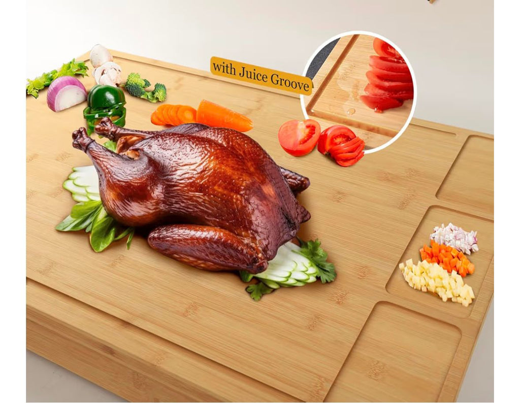 Premium Extra Large Bamboo Cutting Board and Stovetop Cover, Stove Top Cover Chopping Board with Detachable Legs and Juice Groove, Sink Cover Board, for Restaurant Kitchen Countertop