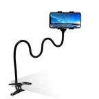 Lakibebie Lazy Bracket Universal 360 Degree Rotation Flexible Long Arms Gooseneck Cell Phone Holder Adjustable Clamp Clip Desktop Bed Mobile Phone Stand for Bedroom Office Kitchen (Black)