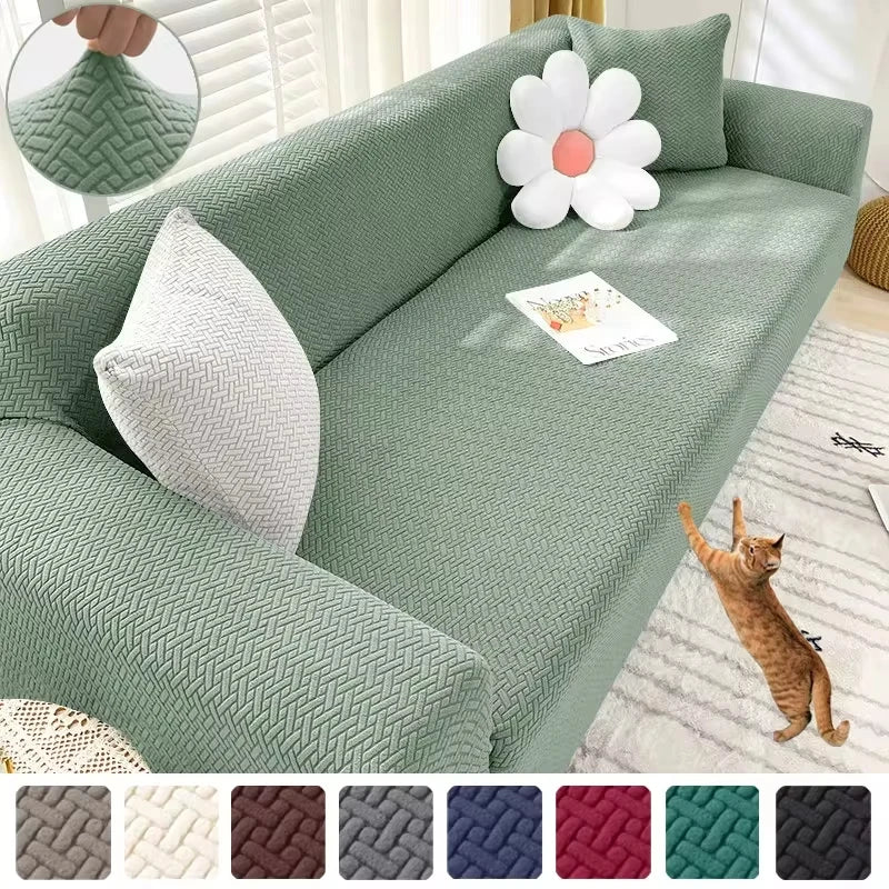 Sofa Cover Elastic For Living Room Home Jacquard Stretch Slipcovers Corner Couch Covers