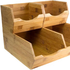 Premium Style Detachable and Stackable Bamboo Storage Box Bookcase Home Office and Living Room Pantry Storage Bins
