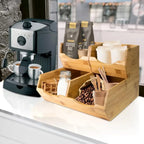 Premium Style Detachable and Stackable Bamboo Storage Box Bookcase Home Office and Living Room Pantry Storage Bins