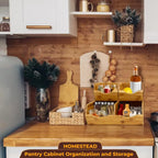 Premium Style Detachable and Stackable Bamboo Storage Box Bookcase Home Office and Living Room Pantry Storage Bins